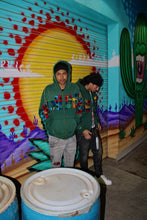 Load image into Gallery viewer, EXCLUSIVE TERRY FLEECE ZIP HOODIE - GREEN STITCH